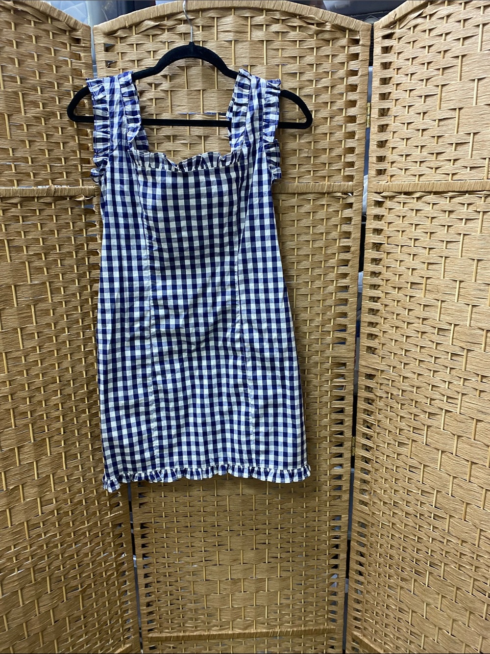 J. Crew Navy and White Gingham Sundress